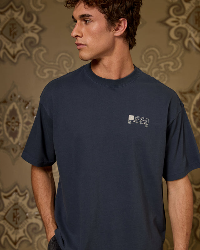 AE x Tru Kolors Listening Lounge Graphic T-Shirt (Navy)