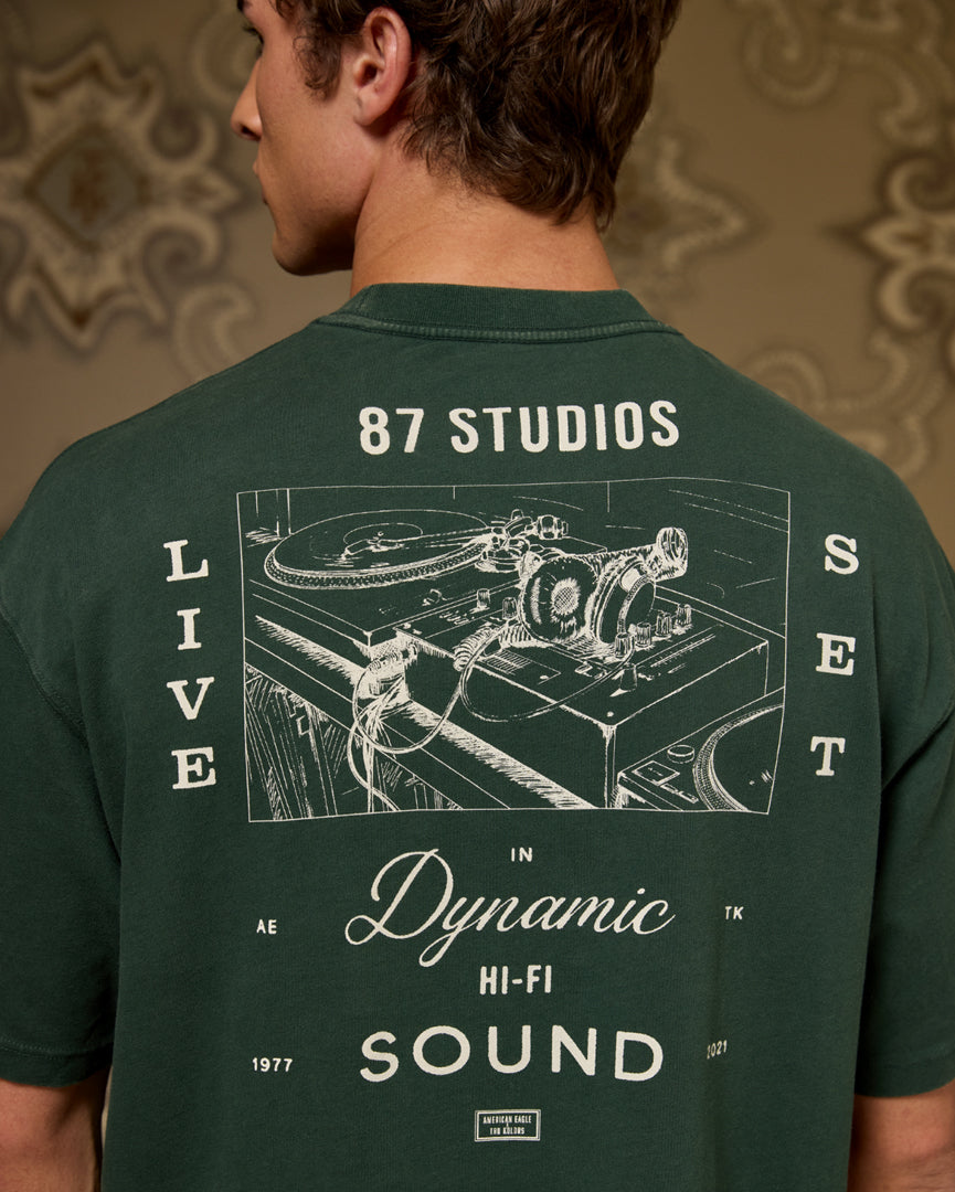 AE x Tru Kolors Listening Lounge Graphic T-Shirt (Green)