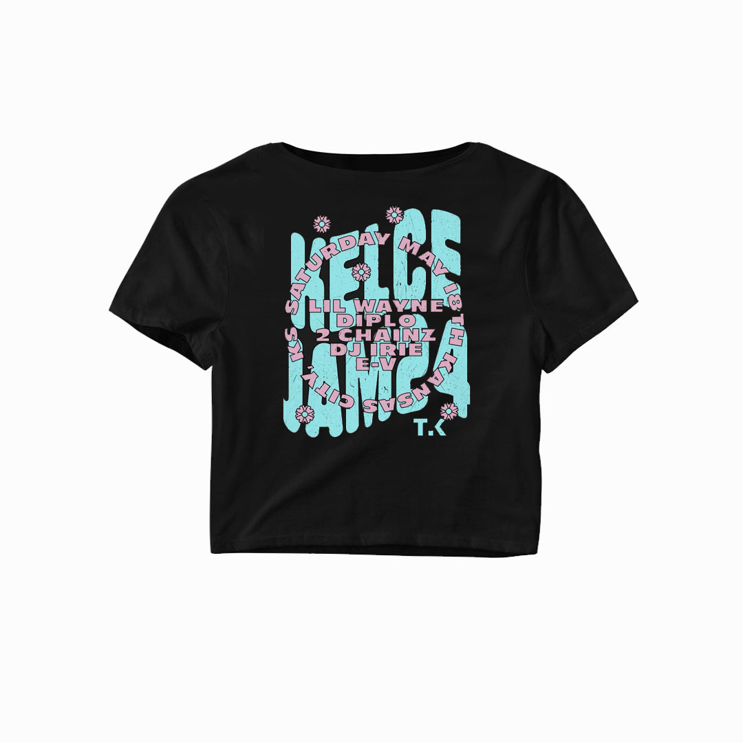 TK x Kelce Jam Warp Crop Collab Tee (Black)