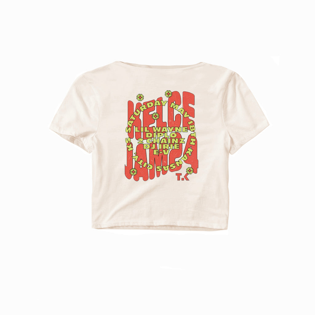 TK x Kelce Jam Warp Crop Collab Tee (Ivory)